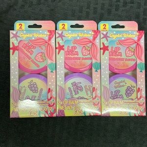 Crystal Waters 2pack Lip Balm in Strawberry and Grape Scented. 3 Boxes Total